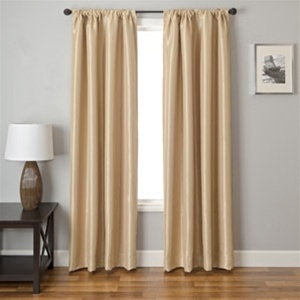 Keep out excess light with Energex Curtain Panels. These self lined blackout panels will let you sleep peacefully at any time of day or night. These elegant silky panels fall beautifully when hung do to the special constuction that eliminates the need