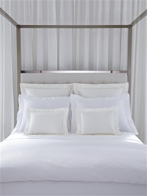 SFERRA GIZA 45Â® SATEEN is offered in sheeting, pillowcases, duvet covers and shams in colors white and ivory. SFERRA GIZA 45Â® SATEEN bed linens are made from the longest staple cotton grown in the valley of the Nile river.