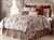 Izabelle - Add a touch of color to your bedroom with the rich look of Izabelle by Rose Tree. A beautiful Jacobean design in wine red and green with blue, taupe and grey accents on an ivory background.