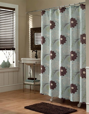 Harmony by M. Style, soft hues of blue and bold strokes of chocolate play well in this Asian inspired floral