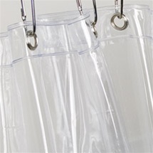 Mildew Resistant, extra heavyweight double polished crystal clear vinyl shower liner. Reinforced holes with metal grommets. Use as a shower curtain or liner. Lengths 72", 78",84" and 96"