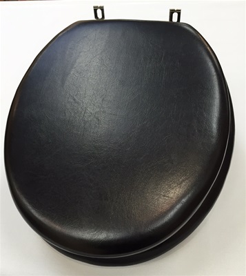 High quality upholstered, padded bathroom seat made with upholstery grade crack resistant vinyl. High quality foam and board construction, non-corrosive aluminum hinges, stainless steel screws, matching colored bumpers and hinge caps.