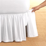 Never Remove Your Mattress To Launder Your Bedskirt Ever Again
Gathered Detachable Cotton Bed Ruffle - Now you do not have to remove your mattress to launder your bed ruffle. This unique bed ruffle design has a fitted sheet with a VelcroÂ® border