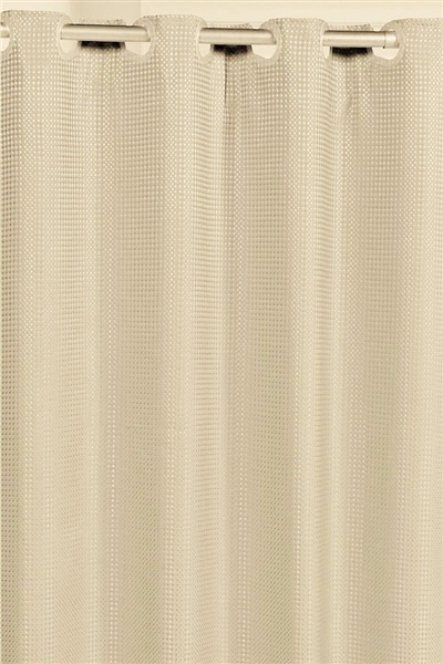 Hookless Waffle Weave Shower Curtain, Hookless Fabric Shower Curtain With Snap In Liner And Sheer Window